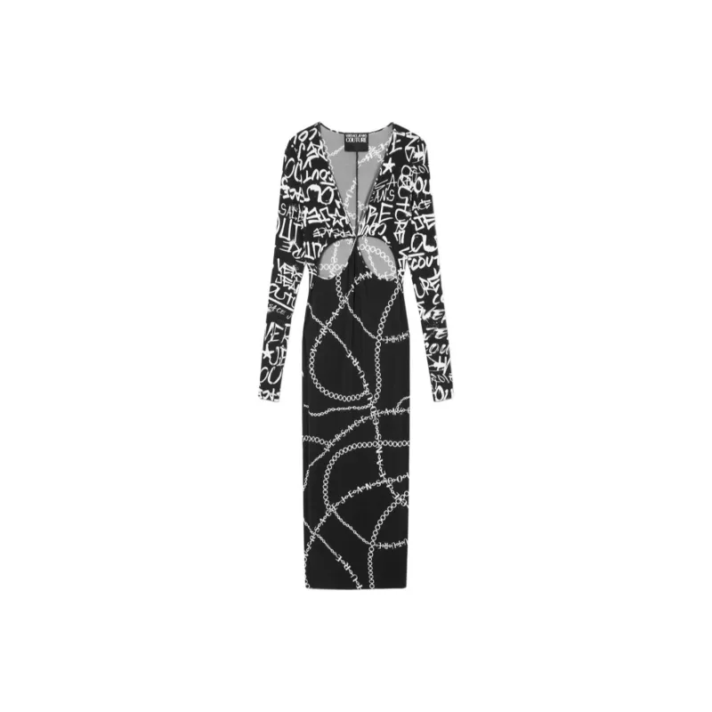VERSACE Long Sleeved Dress Women's Black-0