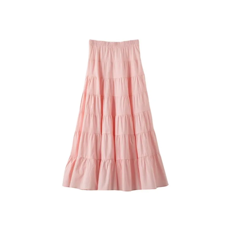 Late White Casual Long Skirt Women's-1