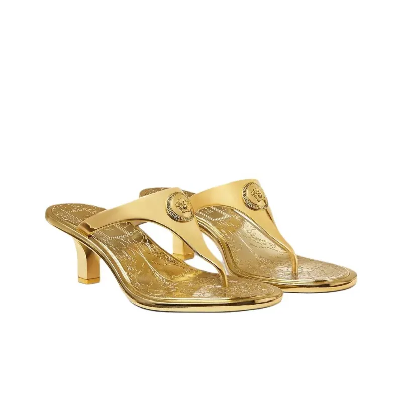 VERSACE Flip Flops 5.5cm Women's Gold-2