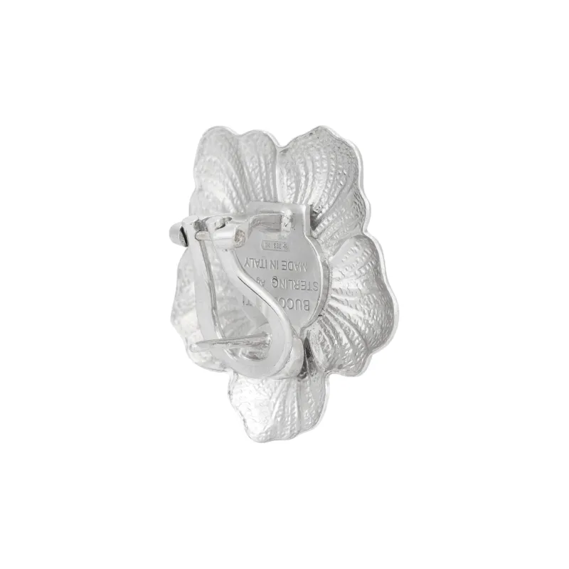 BUCCELLATI BLOSSOMS Series Silver Colored Rhinestone Earrings Women's-3