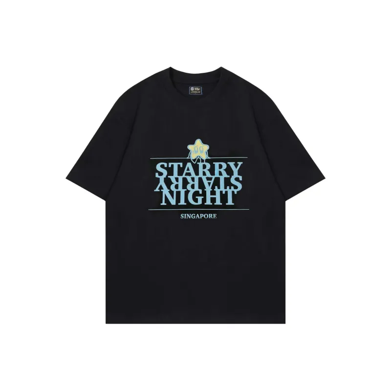 STAY UP LATE T Shirt Unisex Black Blue-0
