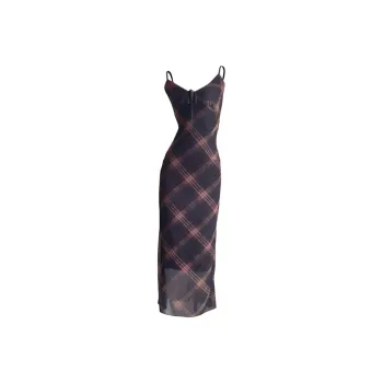DOKZB Slip Dresses Women's Coffee