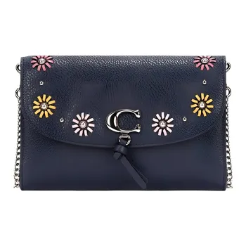 COACH Remi Leather Crossbody Envelope Shoulder Bag Women's Dark Blue