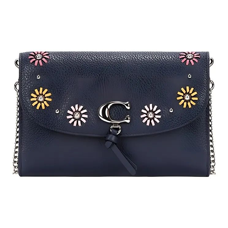 COACH Remi Leather Crossbody Envelope Shoulder Bag Women's Dark Blue-0