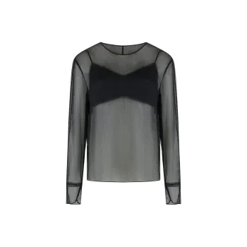 VINCE Chiffon Shirt Women's Black