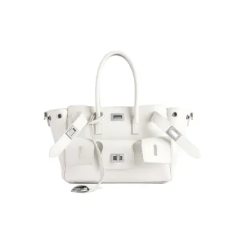 Balenciaga Bel Air Cow Leather Handbag Mini Women's White