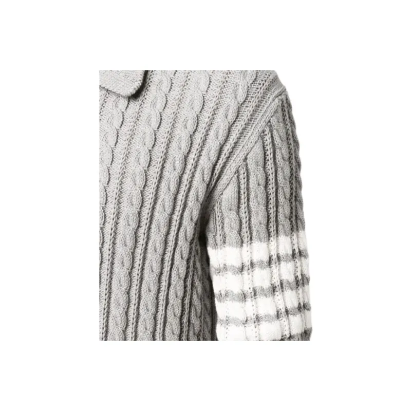 THOM BROWNE Polo Shirts Men Gray-4
