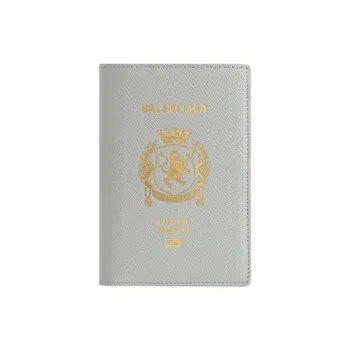 Balenciaga Cow Leather Wallet Unisex Gray