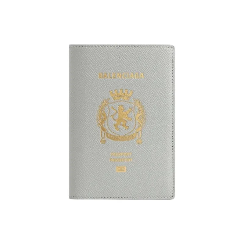 Balenciaga Cow Leather Wallet Unisex Gray-0