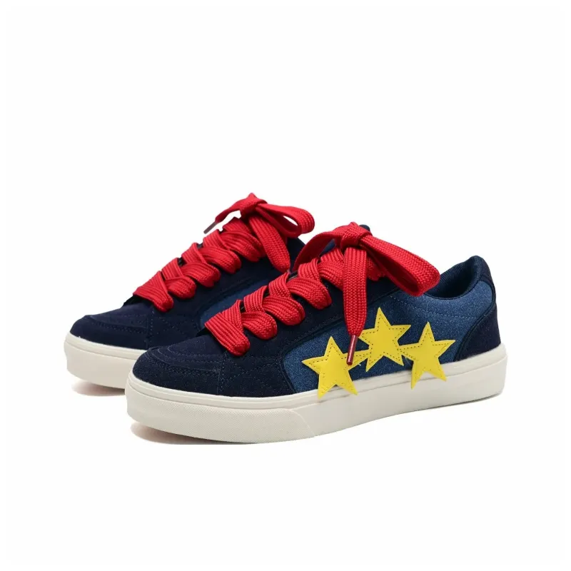 T628 Stars Puffy Shoes Slip Resistant, Abrasion Resistant, Lightweight Low Top Skateboard Shoes Unisex-43