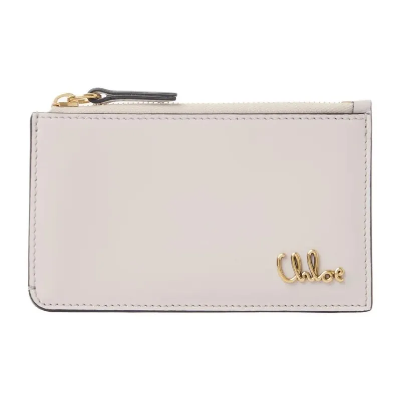 Chloe ICONIC Grain Buffalo Leather Wallet Trumpets Women's Flesh Pink-0
