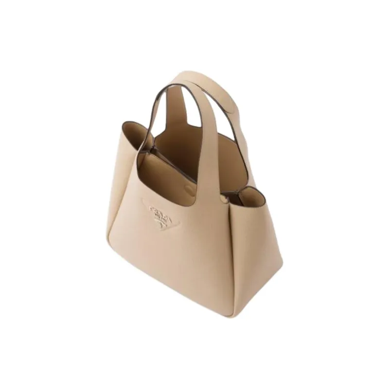 PRADA Leather Handbag Women's Beige-2