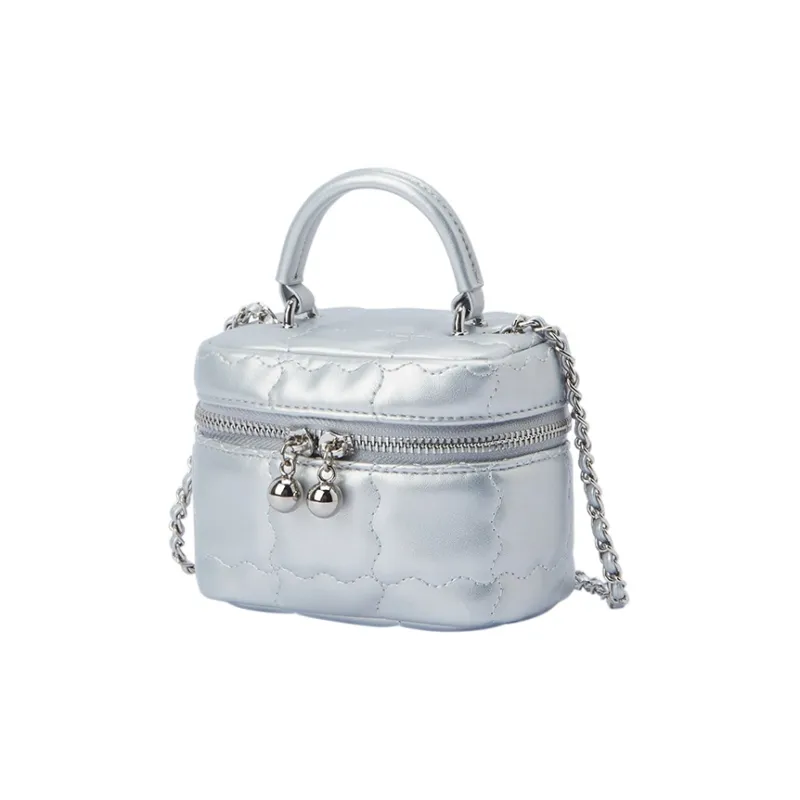 SEM/R Metal Chain Makeup Bag, Box Bag, Handbag, Shoulder Bag, Crossbody Bag Mini Women's Cream Series-11