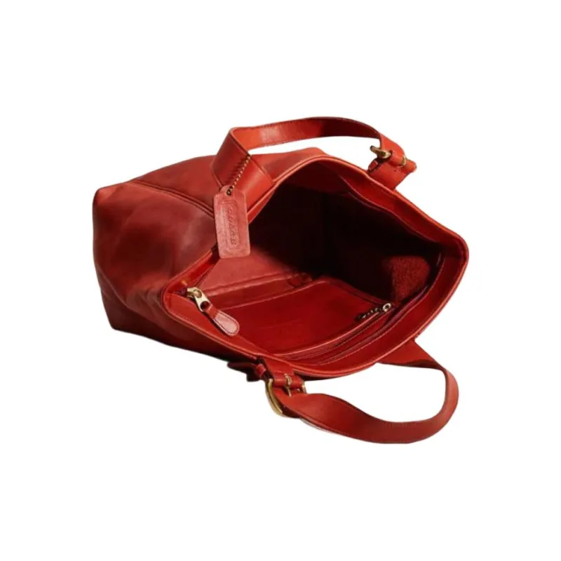 COACH Waverly Leather Handbag, Dumpling Bag, Shoulder Bag Tubas Women's Red-2