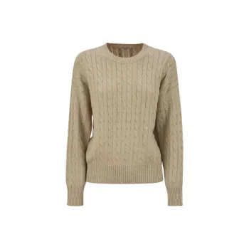 Sequin Embellished Cable-Knit Jumper