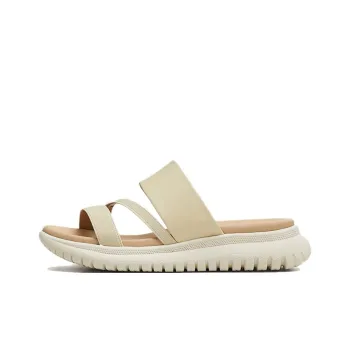 TATA Rubber Sole Leather Patchwork Quiet Slide Slippers Women's