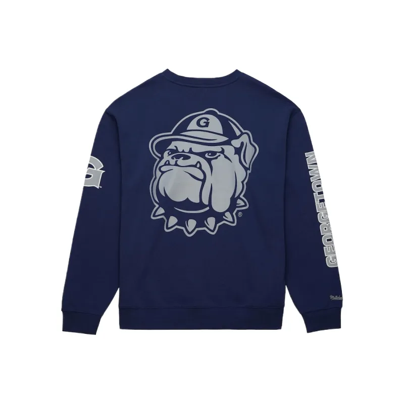 Mitchell & Ness Georgetown Hoyas There & Back Sweatshirt Men's Marine Blue-1