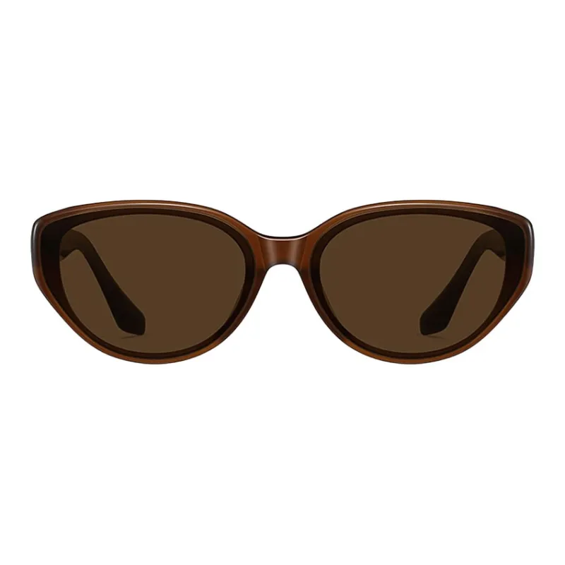 CAPONI Plate Frame TR/Memory Plastic Cat Eye Sunglasses Unisex Black-3