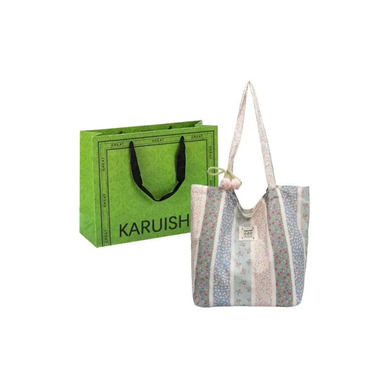KARUISHA Nylon Fabric Shoulder Bag Women's Pink/Blue-4