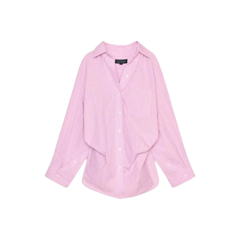 ZARA Shirts Women's Pink/White-0