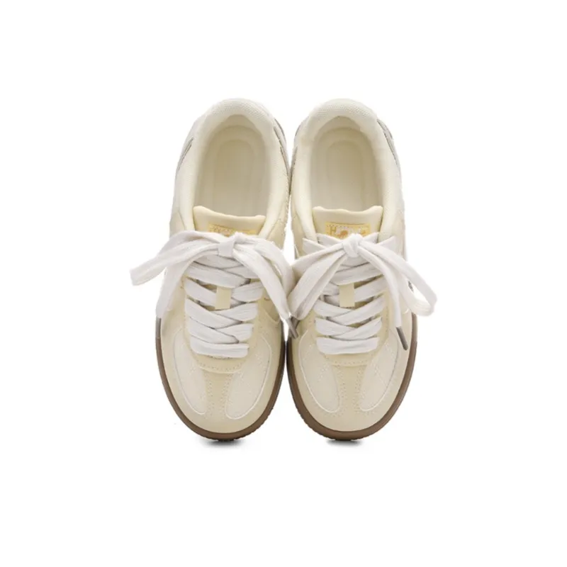 The New Age Family Low Top Skateboard Shoes Women's Light Yellow-2