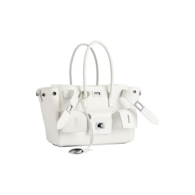 Balenciaga Bel Air Cow Leather Handbag Mini Women's White-2