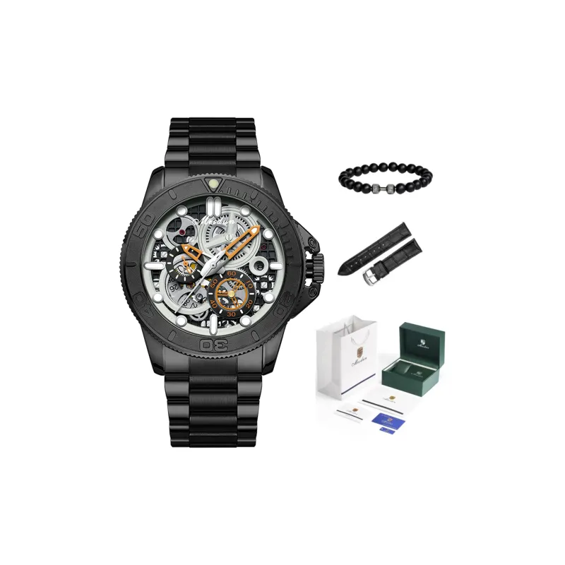 MESDUN Explorer Collection Automatic Mechanical Movement Stainless Steel Watchband Watch Men's Watches White Dial-7