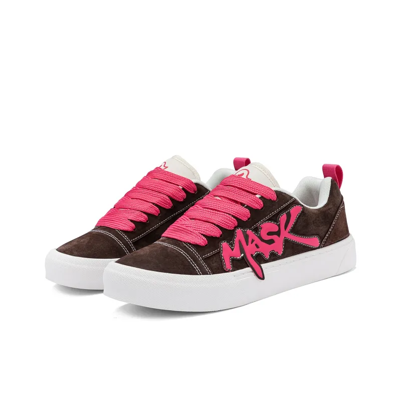 Ghost Mask Support Height Increase Low Top Skateboard Shoes Men's Brown-1