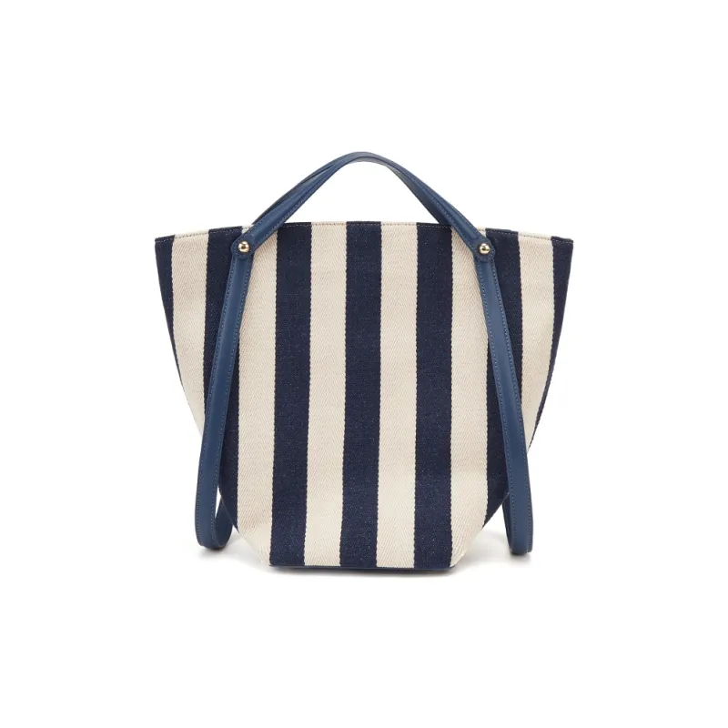ELLE Fabric Tote One Shoulder Handbag Women's Blue-2