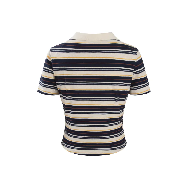 Unifree T Shirts Women's Dark Blue Stripes-1