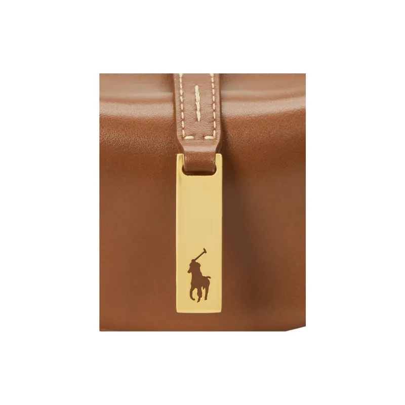 Polo Ralph Lauren Polo ID Cow Leather Shoulder Bag Mini Women's Brown-4