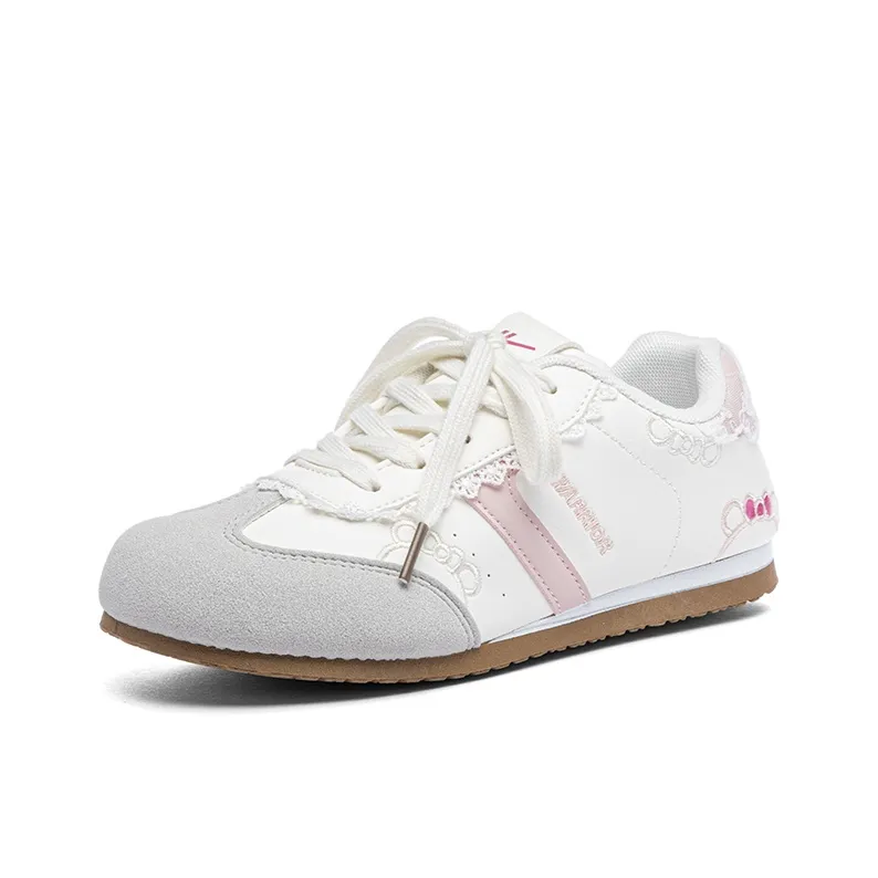 Warrior Slip Resistant, Lightweight, And Breathable Low Top Casual Shoes Women's Beige Gray Pink-1