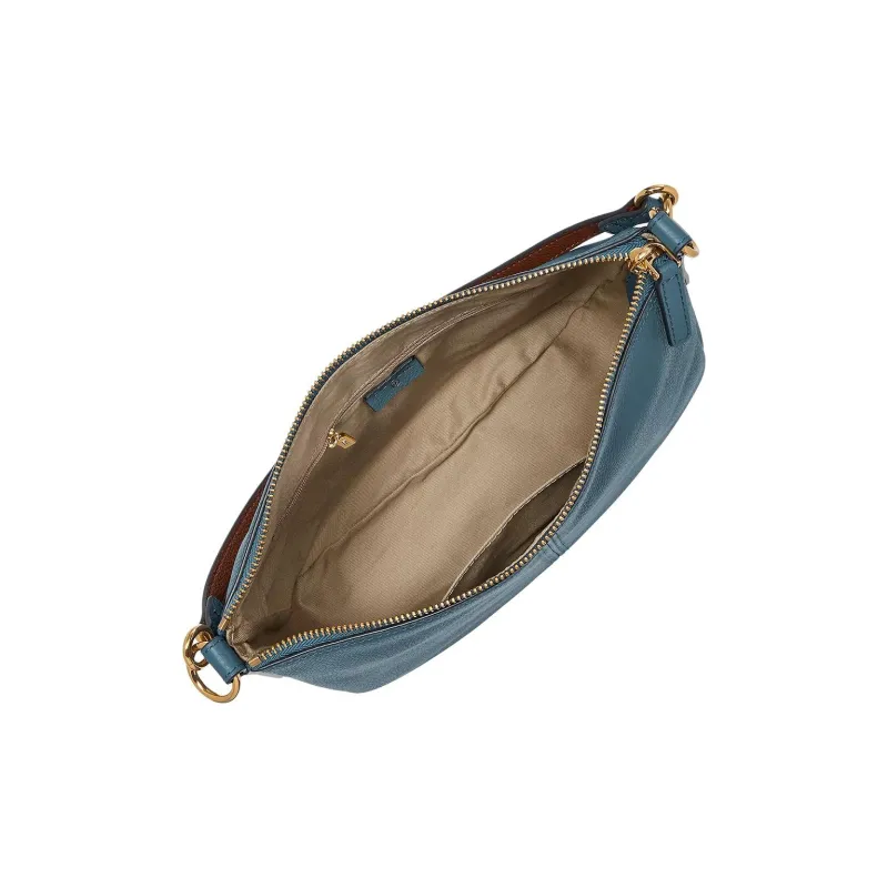 FOSSIL Leather Crossbody Handbag Regular Women's Blue-2