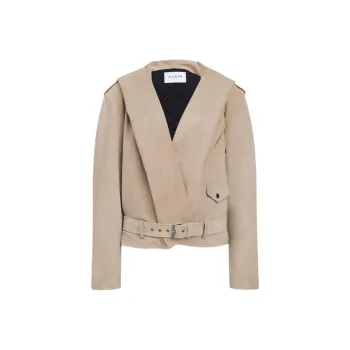 Alaia SS25 Leather Jacket Women's Beige