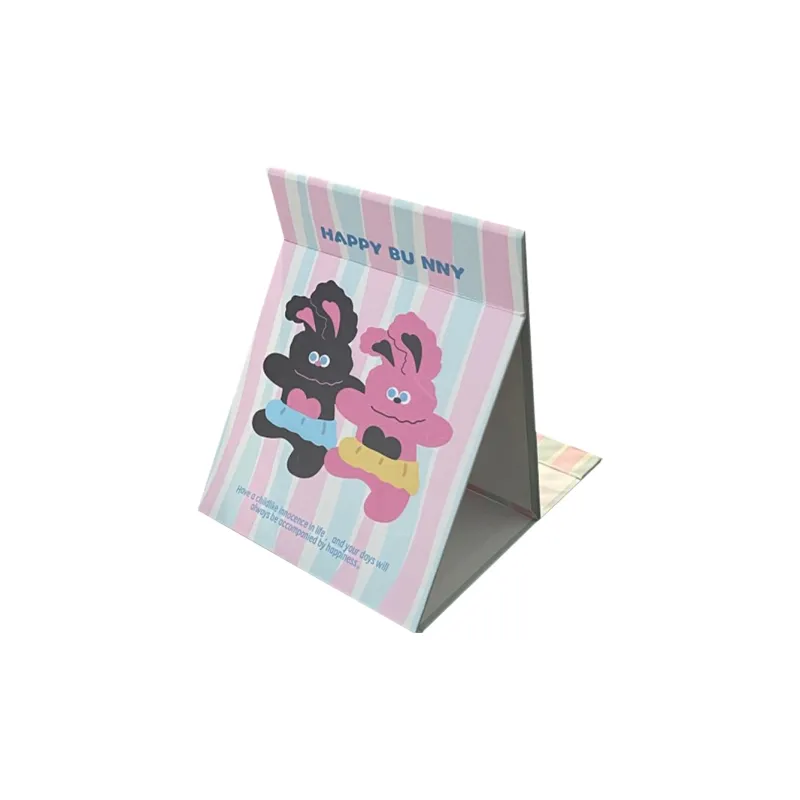 LUTEDAN Cartoon Foldable Make Up Mirrors Desktop Stand Large Size-3