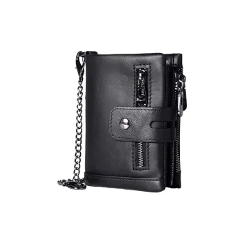 CARTELO Top Grain Cow Leather Coin Purse Multiple Card Slots Wallet Men's Black/Coffee/Brown/Red/Royal Blue/Green