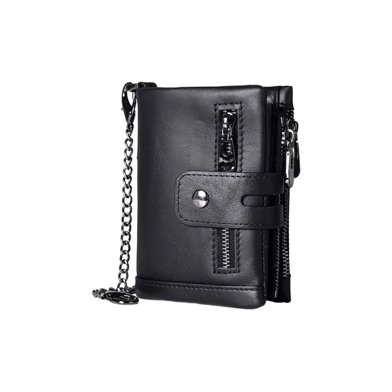 CARTELO Top Grain Cow Leather Coin Purse Multiple Card Slots Wallet Men's Black/Coffee/Brown/Red/Royal Blue/Green-0