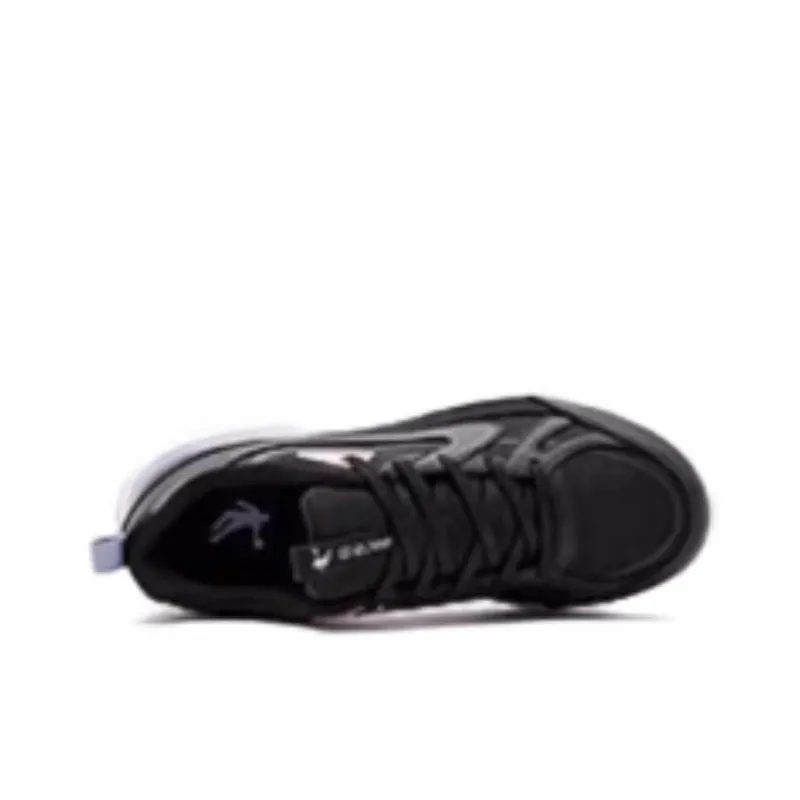 QIAODAN Cushioning And Abrasion Resistant Coverage Low Top Running Shoes Women's Black Purple-3