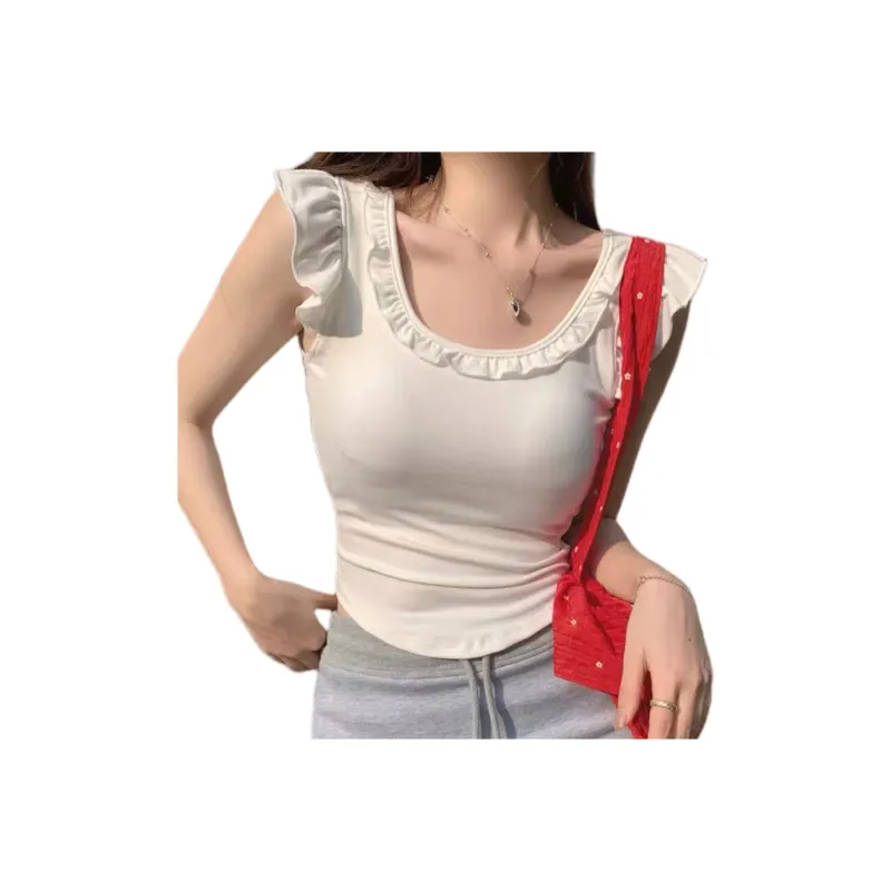 Cotton Gene Flutter Sleeve T Shirt Women's-10