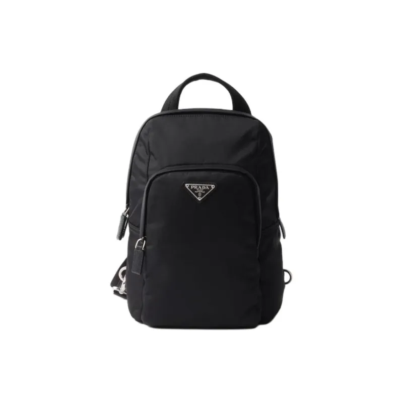 PRADA Re Nylon Recycled Nylon Backpack Unisex Black-0