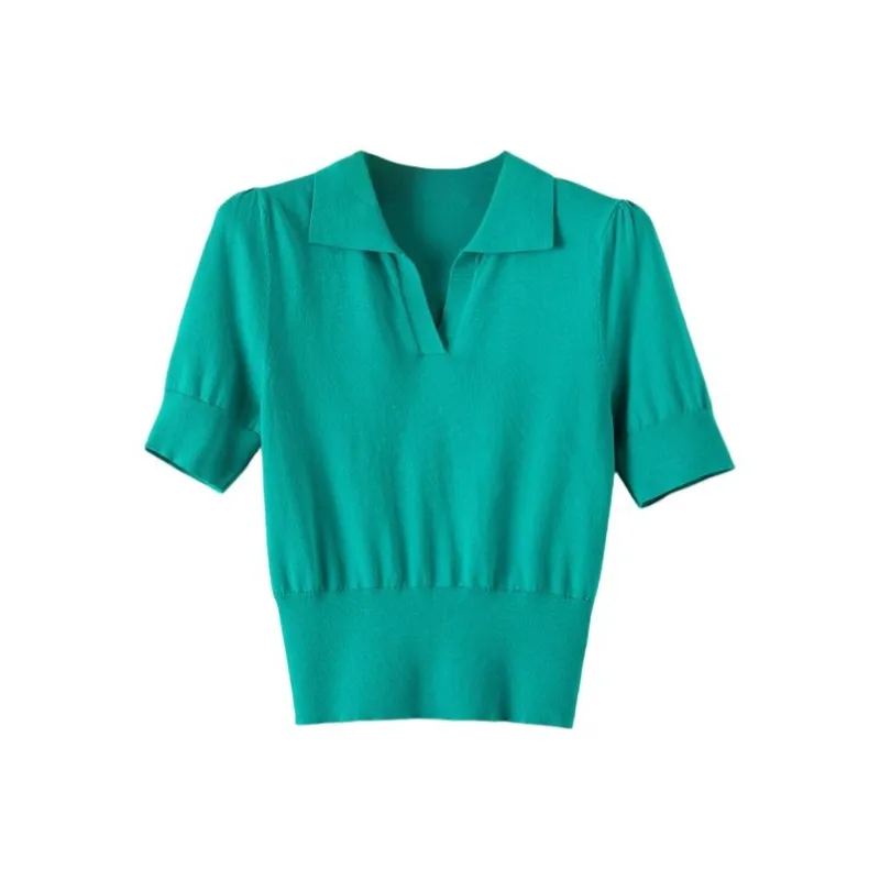Late White Knitwear Women's Peacock Blue-0