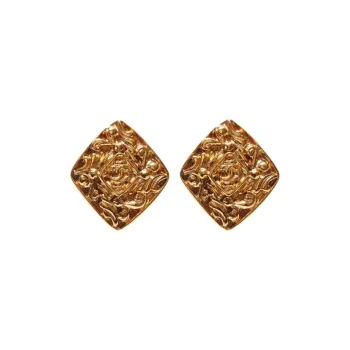 CHANEL 1980s CC logo Diamond shaped Brooch