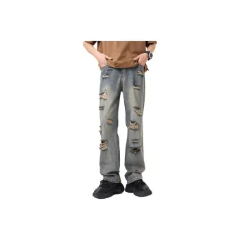 HKRXEC Jeans Men Blue