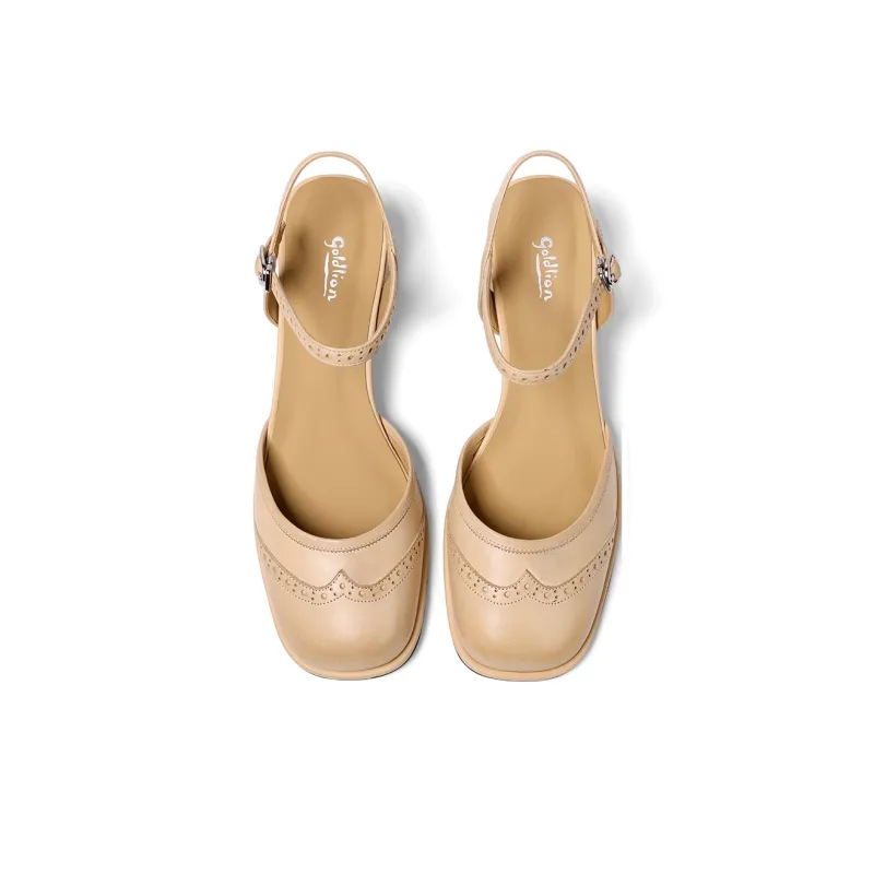 GOLDLION High Heels Women's Apricot/Black-3