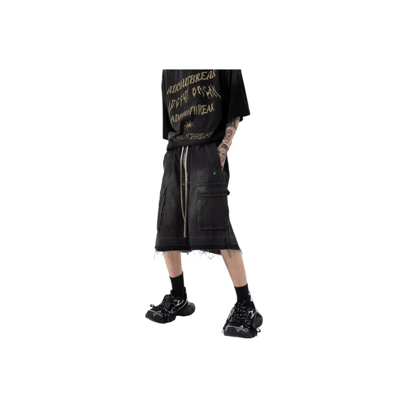 Weles Denim Shorts Unisex Black-0