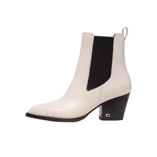 COACH Pierce Short Chelsea Boots 5.7cm Women's White