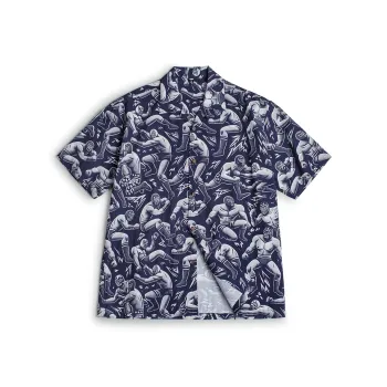 MADEN Shirts Men Navy Blue