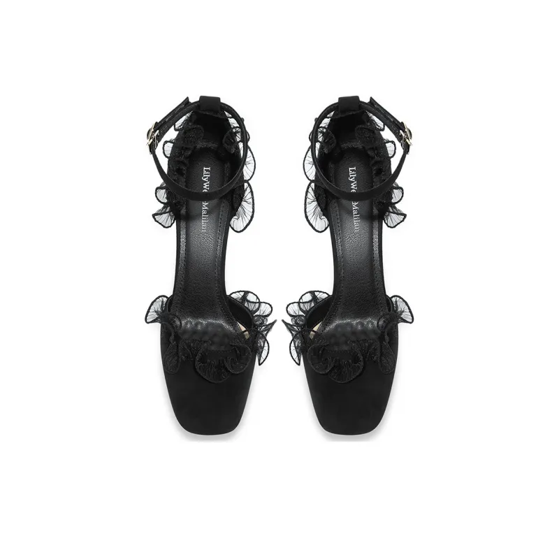 Lily Wei Carli Flared Heel High Heels Women's Black-3