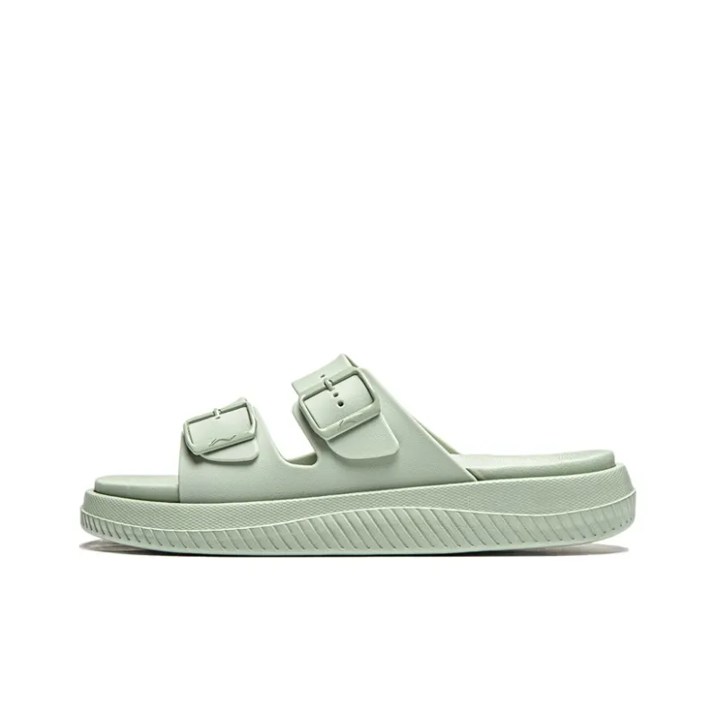 LiNing Slip Resistant Abrasion Resistant Slide Slippers Men's Green-0
