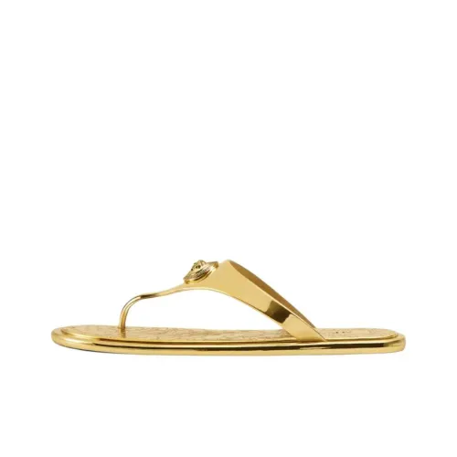 VERSACE Slip Resistant Flip Flops Women's Gold